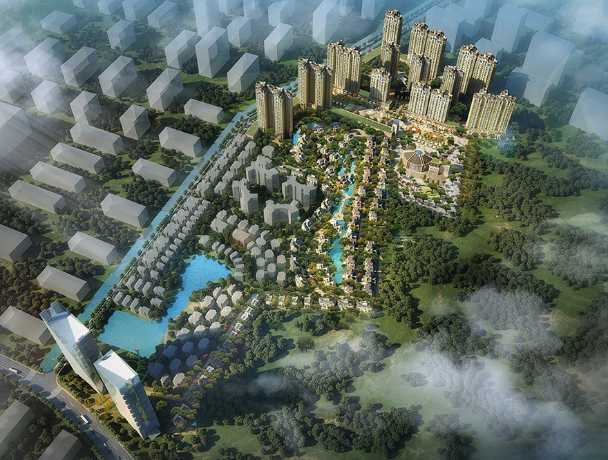 現代化小區建筑規劃設計圖片 現代化小區建筑規劃設計圖片